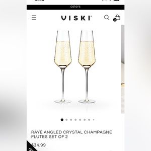New in box VISKI Crystal champagne Flutes